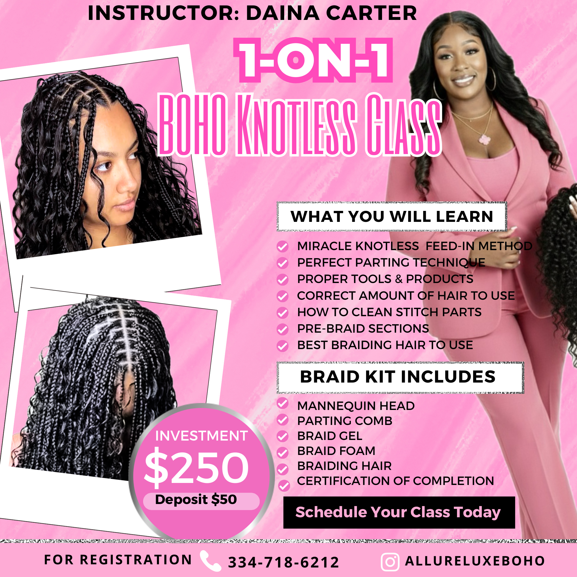 1-on-1 BOHO BRAID CLASS